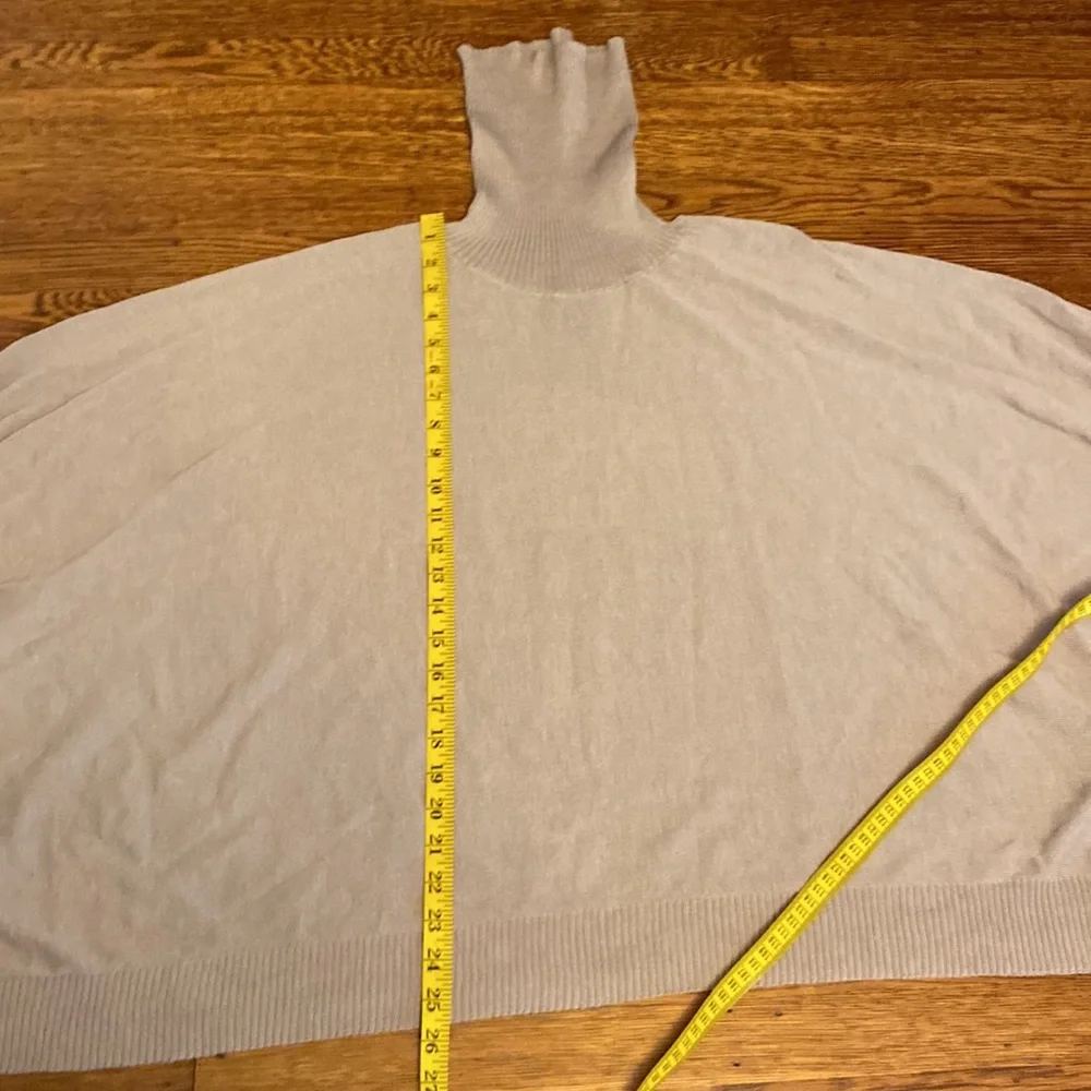 SAVVI C9 SM/MD Tan Turtle Neck Poncho Sweater - Picture 5 of 9